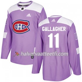 Miesten NHL Montreal Canadiens Pelipaita Brendan Gallagher 11 Adidas 2017-2018 Violetti Fights Cancer Practice Authentic